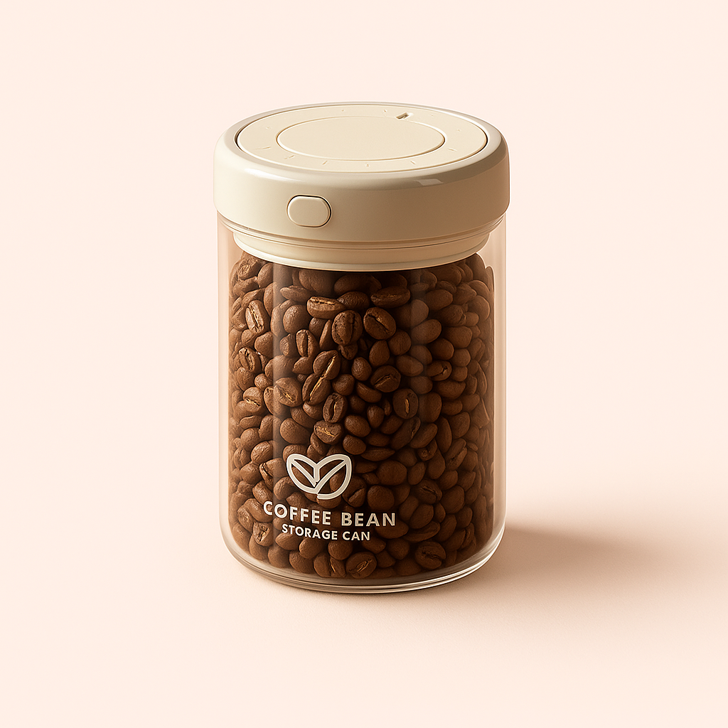 FlickRush - Coffee Container with Vacuum Seal - Transparent Glass, Available in 500 ml, 1100 ml, 1700 ml